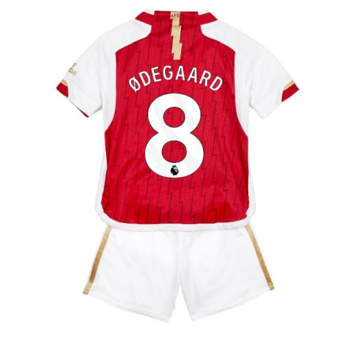 Lacne Dětský Futbalové dres Arsenal Martin Odegaard #8 2023-24 Krátky Rukáv - Domáci (+ trenírky)